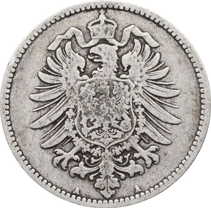 1 марка 1878 Германская Империя "A" XF