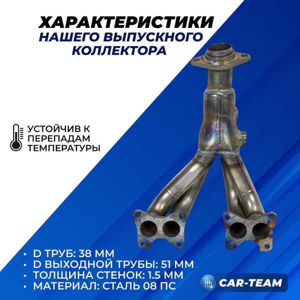 Вставка вместо штатного катализатора Nissan Sunny, Wingroad, Almera "Stinger" 4-1 с объемом двигателя (QG18, QG15, QG13)