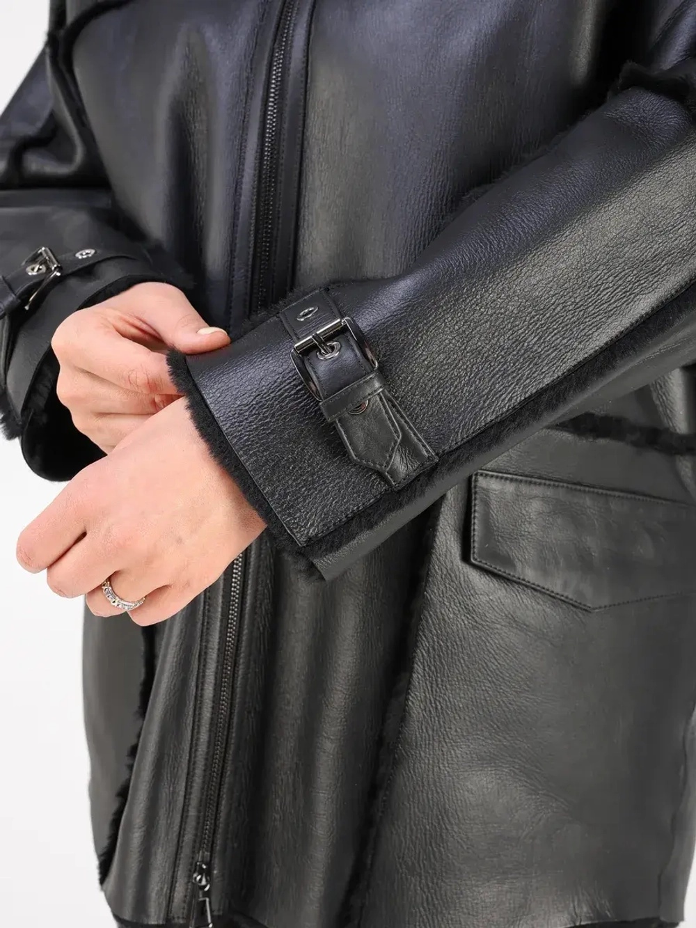 Дубленка зимняя натуральная оверсайз больших размеров