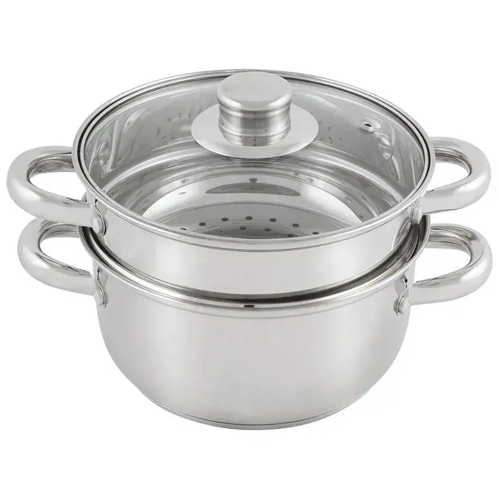 Пароварка MEDIANO 2х-уровневая из нерж стали, объем 2,5 л, индукция/капс дно