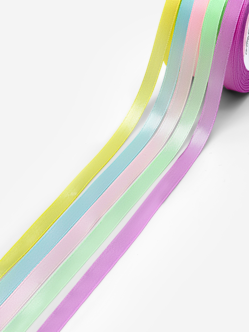 Набор лент атласных (5шт) 10мм*25±1ярд(23м±1м) №13/43/45/80/81 нежный АУ 3758785