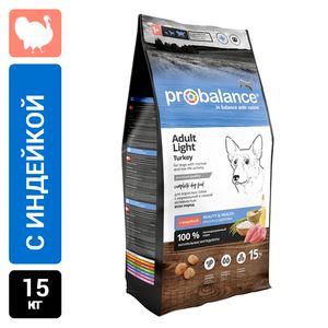 Сухой корм ProBalance Adult Light Turkey для взрослых собак всех пород с индейкой