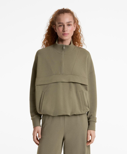 Oysho Толстовка на молнии из хлопка и модала, светлый хаки