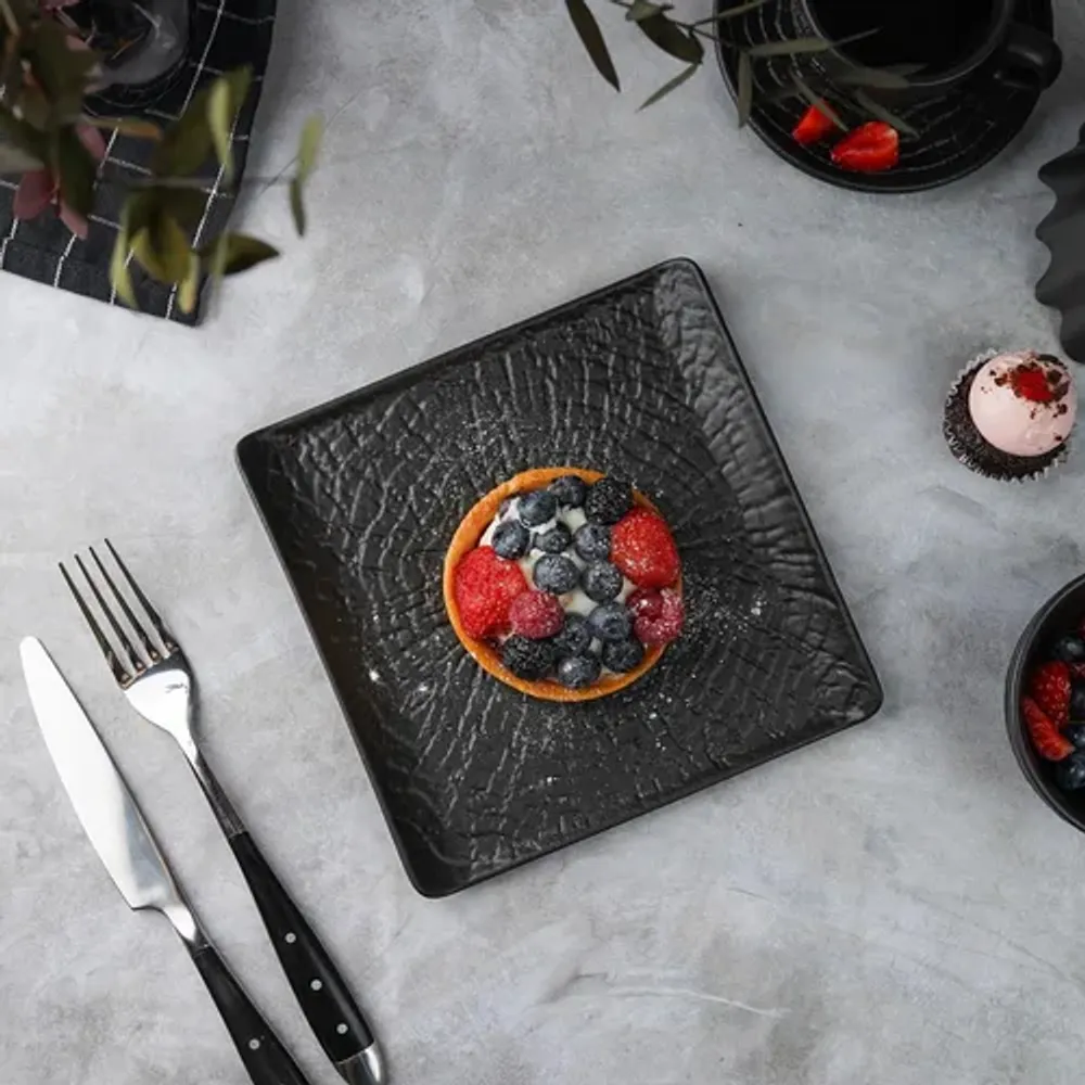 Блюдо квадратное 17,5*17,5 см с бортами Side Up2 Black Raw Wood P.L. Proff Cuisine [2]
