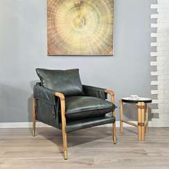 Кресло SC05, зеленая кожа