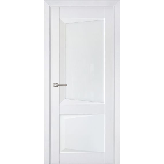 Фото межкомнатной двери экошпон Uberture Perfecto 108 barhat white остеклённая