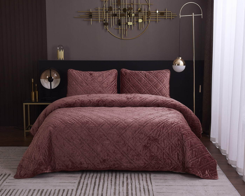 Покрывало 160х220 и наволочка 50х70 Sofi De MarkO Селена Терракот