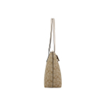COACH Tote 30 Monogram Tote Shoulder Bag Women's Khaki White