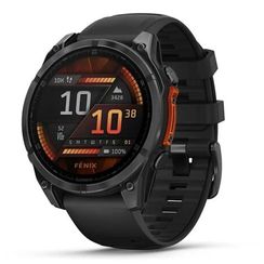 Умные часы Garmin Fenix 8, 47 мм, AMOLED, Slate Gray with black silicone band