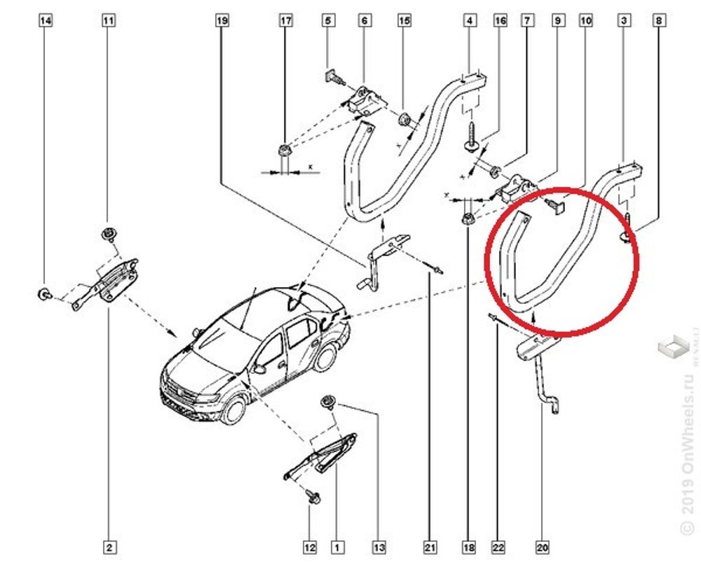 Петля крышки багажника Renault Logan II с 2014 г. (Renault)