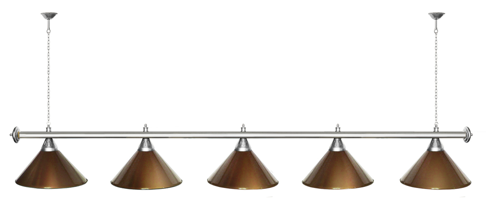 Лампа STARTBILLIARDS 5 пл. (плафоны зеленые,штанга зеленая,фурнитура золото)