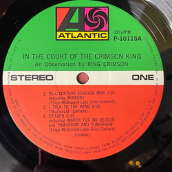 Винтажная виниловая пластинка LP King Crimson In The Court Of The Crimson King (Japan 1976) (No Obi) Moonchild