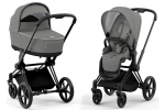 Коляска 2 в 1 Cybex Priam IV Mirage Grey, шасси Matt Black