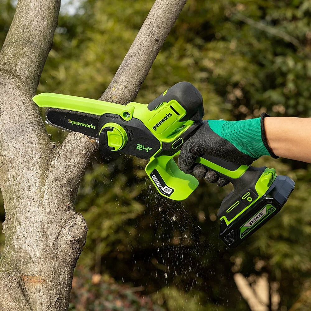 Цепная пила аккумуляторная GREENWORKS G24MCS10 24В,10см,1/4-1.1-28 без АКБ и ЗУ (2008207)