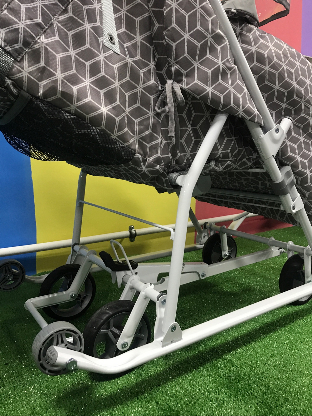 Коляска комбинированная с трансформируемым кузовом (арт.У3-1К/4) с ромбиками серый