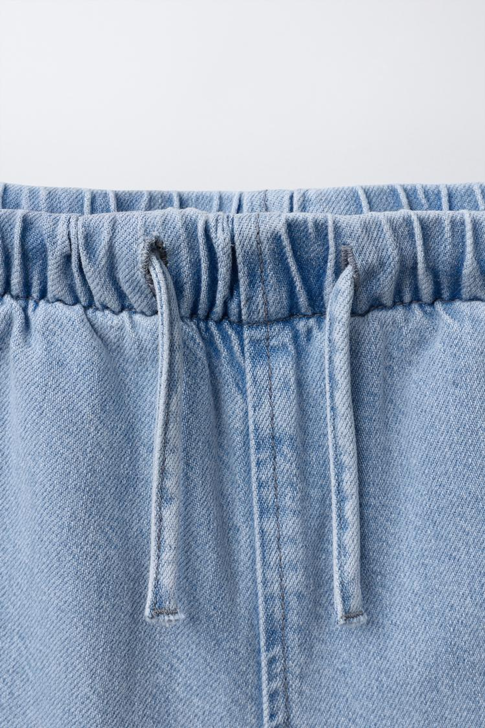 ZARA ДЖИНСЫ WIDE LEG СО ШНУРКАМИ, ГОЛУБОЙ