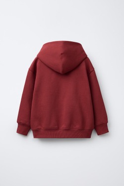 ZARA БАЗОВОЕ ХУДИ С КАПЮШОНОМ, КРАСНЫЙ