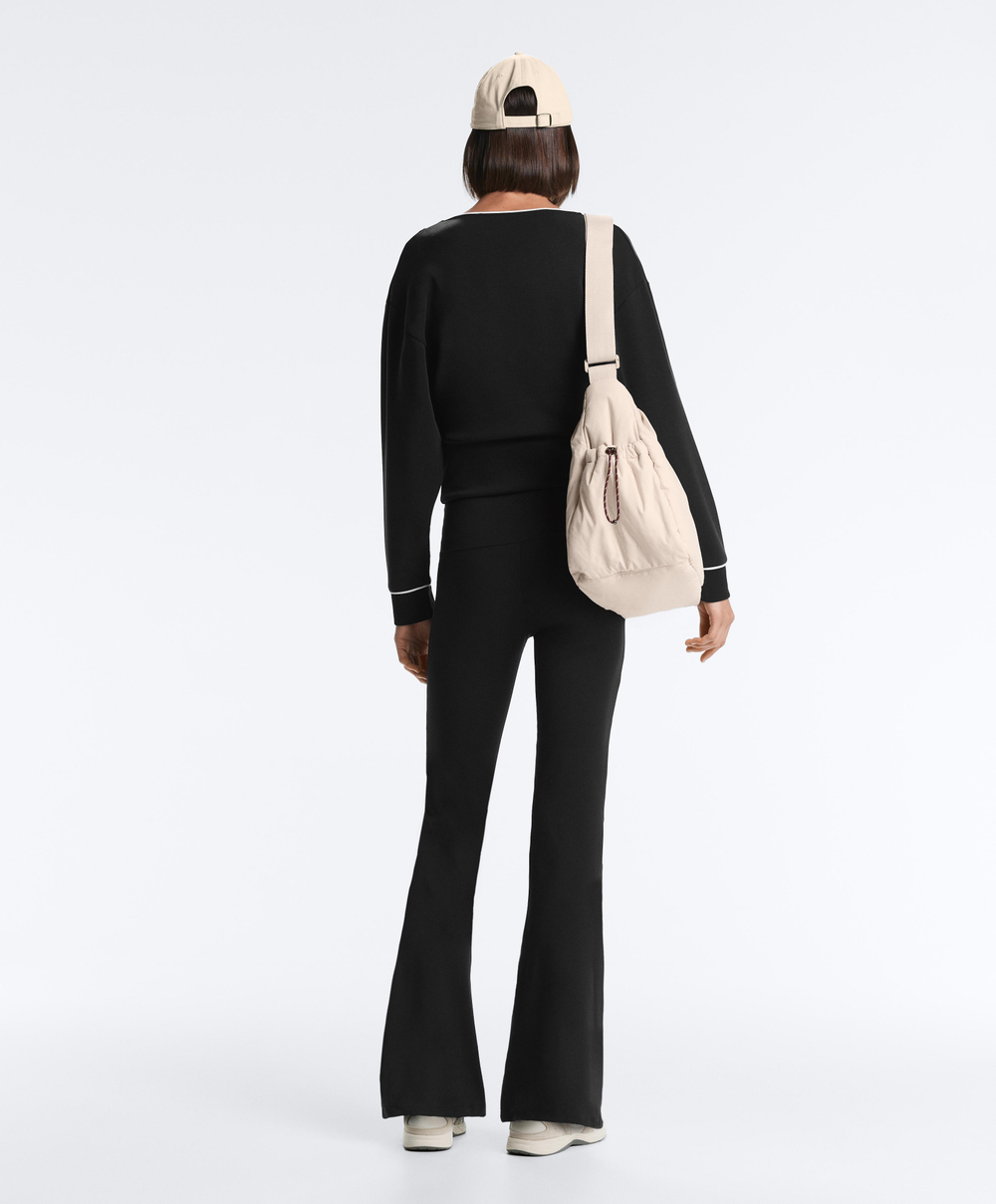 Oysho Толстовка с перекрестным кантом из модала, черный