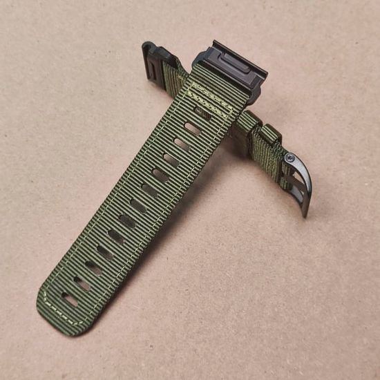 Ремешок тактический Tactix 26 мм. для Garmin Fenix 7x / 6x / 5x / 3, Enduro 2 / Tactix 7, Tactix Delta нейлоновый быстросъемный на застежке (Хаки/черная застежка)