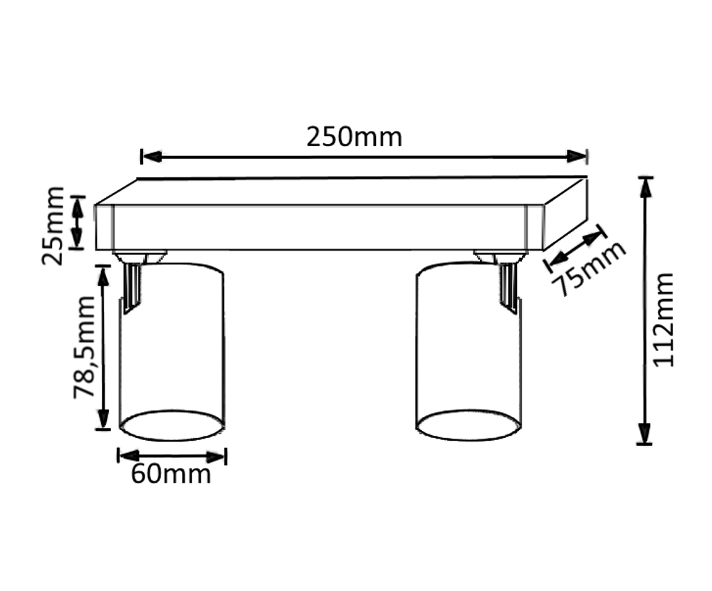 Потолочный светильник Crystal Lux CLT 017CW2 L250 WH
