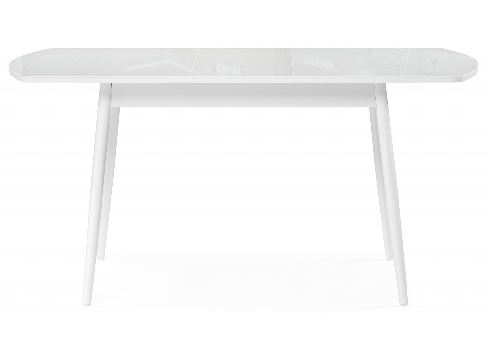 Стол стеклянный Woodville Бейкер 120(152)х70х75 белый