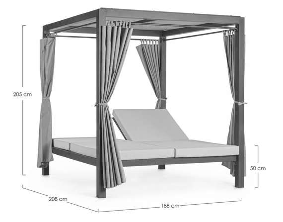 Шатер с лежаками Enigma, белый/голубой
