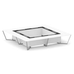 Steel Meet Стол переговорный квадратный KMK-PR.B.SP-20K2 Белый Бриллиант/Графит Глянец/Металл Серый