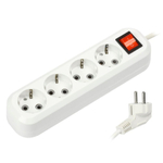 Удлинитель бытовой 4 гн, 5 м, ПВС, 3х1 мм2, с/з, выкл, Smartbuy, SBE-16-4-05-ZS