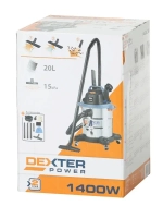 Пылесос промышленный строительный Dexter 1400Вт, 20л