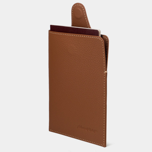 Обложка-кармашек для паспорта London из кожи теленка, цвета карамель