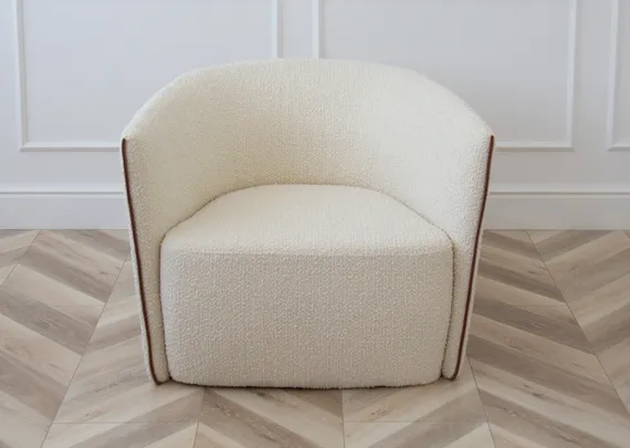 Кресло Ellipse E6.1 с кантом (молочный, букле)