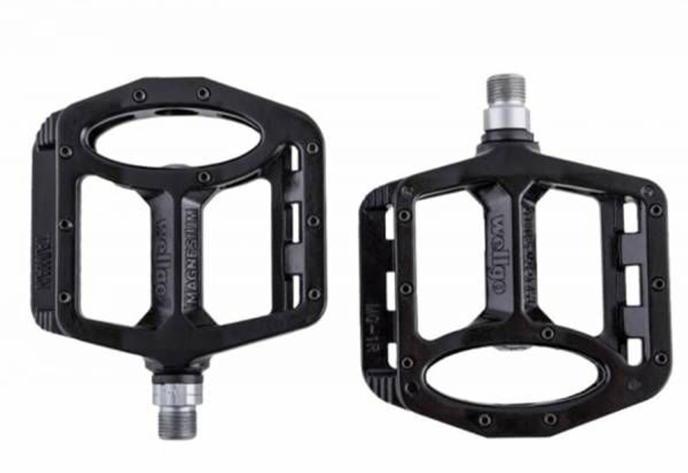 Педали вело MG-1 Wellgo магний 9/16&amp;quot; сменные шипы 18 шт BMX чёрный/36037