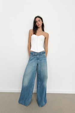 ZARA ТОП В БЕЛЬЕВОМ СТИЛЕ, БЕЛЫЙ