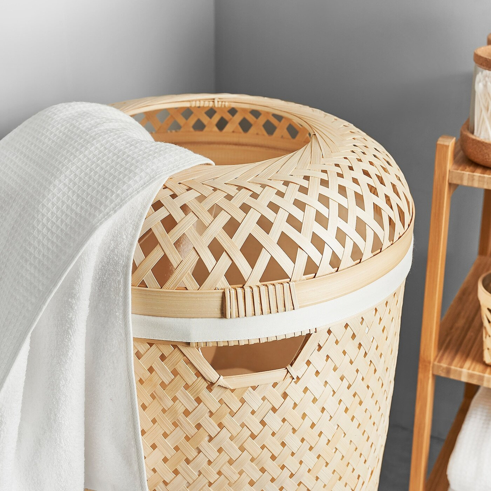 IKEA SALUDING  (ИКЕА САЛУДИНГ)  -  Корзина для белья, бамбук ручной работы, 50 л