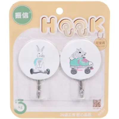 Крючки в наборе 2 шт на липкой основе «ИДЕЯДОМА», зверятки, микс два дизайна, нагрузка 3кг/5см