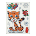 Наклейка новогодняя 16*27 см, 8 видов микс, пакет