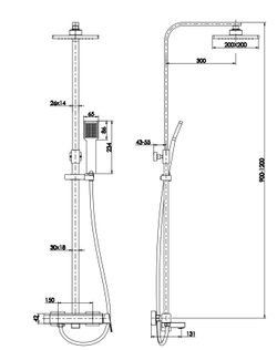 Душевая стойка Aquanet Gotic AF440-72-S-B