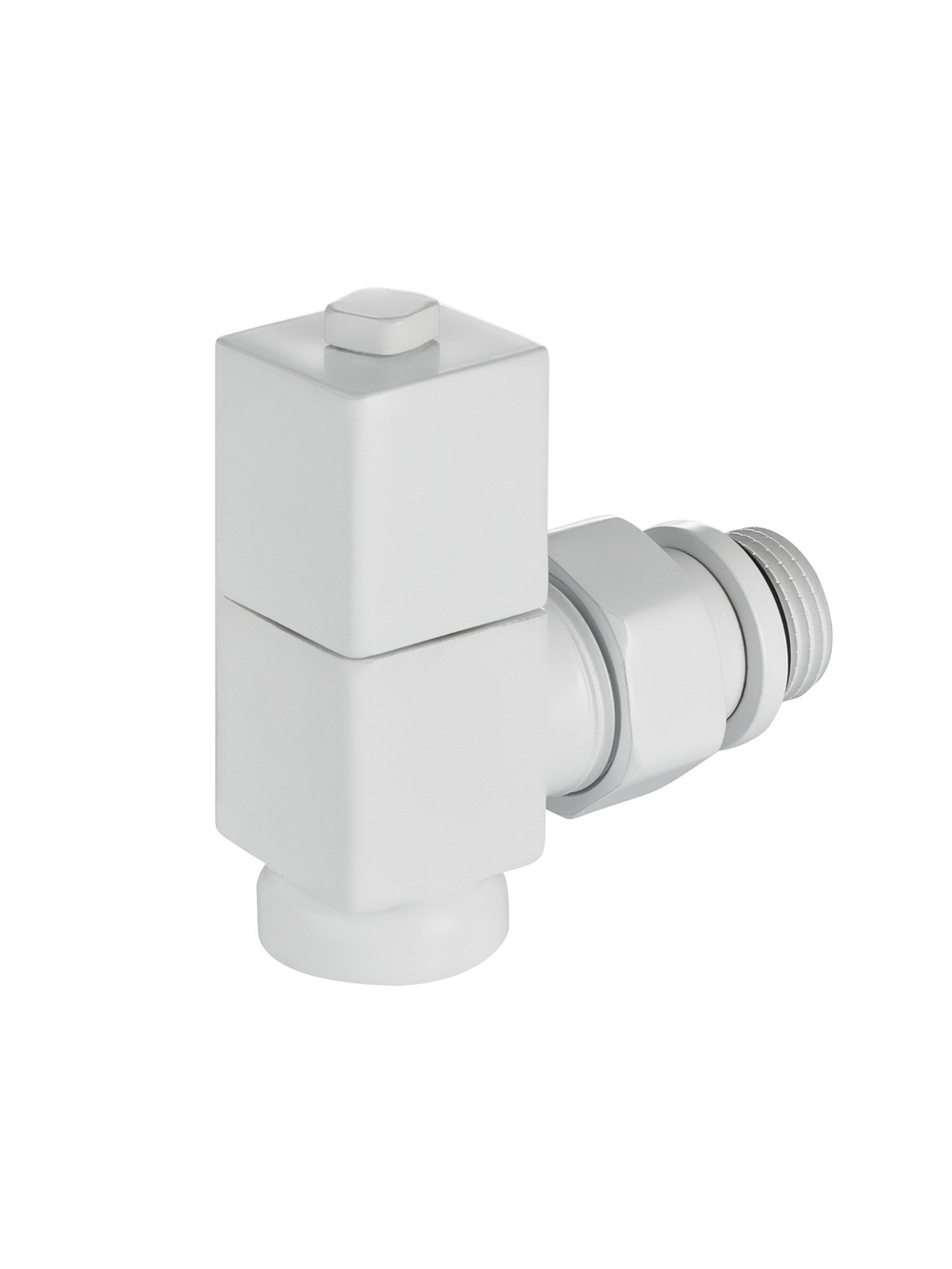 Набор дизайн-вентилей Royal Thermo CUBE, угловой (белый) 1/2"