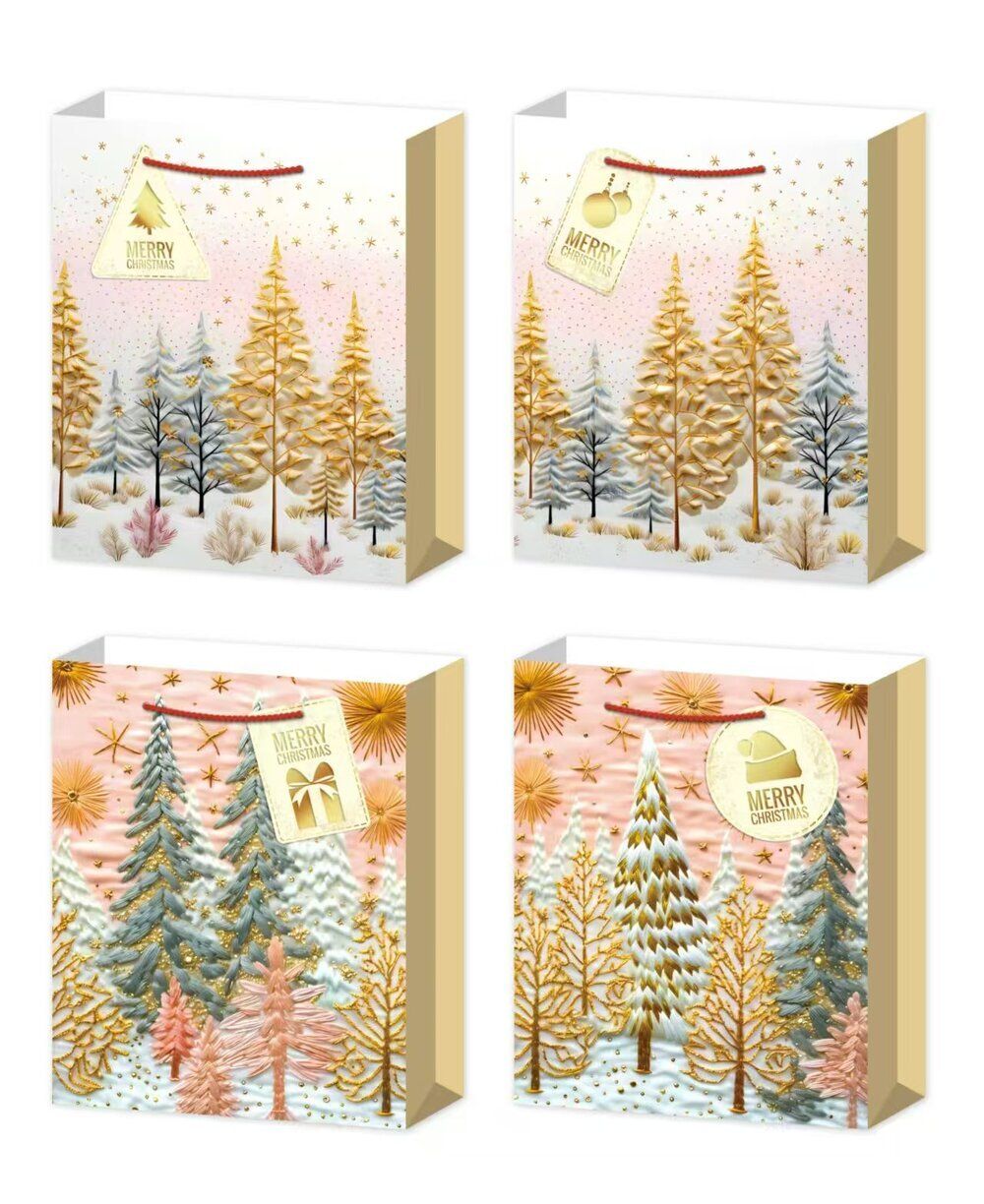 GAEM Пакет подарочный (бумага 210г/м2, блок 12шт), L26 W10 H32 см, 4в.