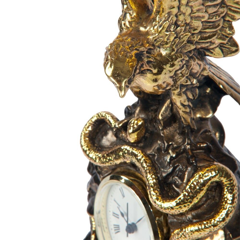 Часы настольные Орел на скале Бронза