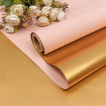 Пленка В рулоне 10 м х 58 см двухсторонняя (Золотой, Персиковый)