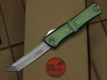 Нож Microtech Troodon 3 T/E Tanto Green - рукоять зеленый алюминий