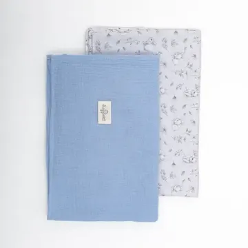 Набор муслиновых пеленок Lollycottons Кролик Лаппин, Голубой