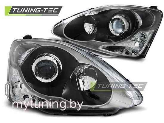 Передние фары Honda Civic 7 black