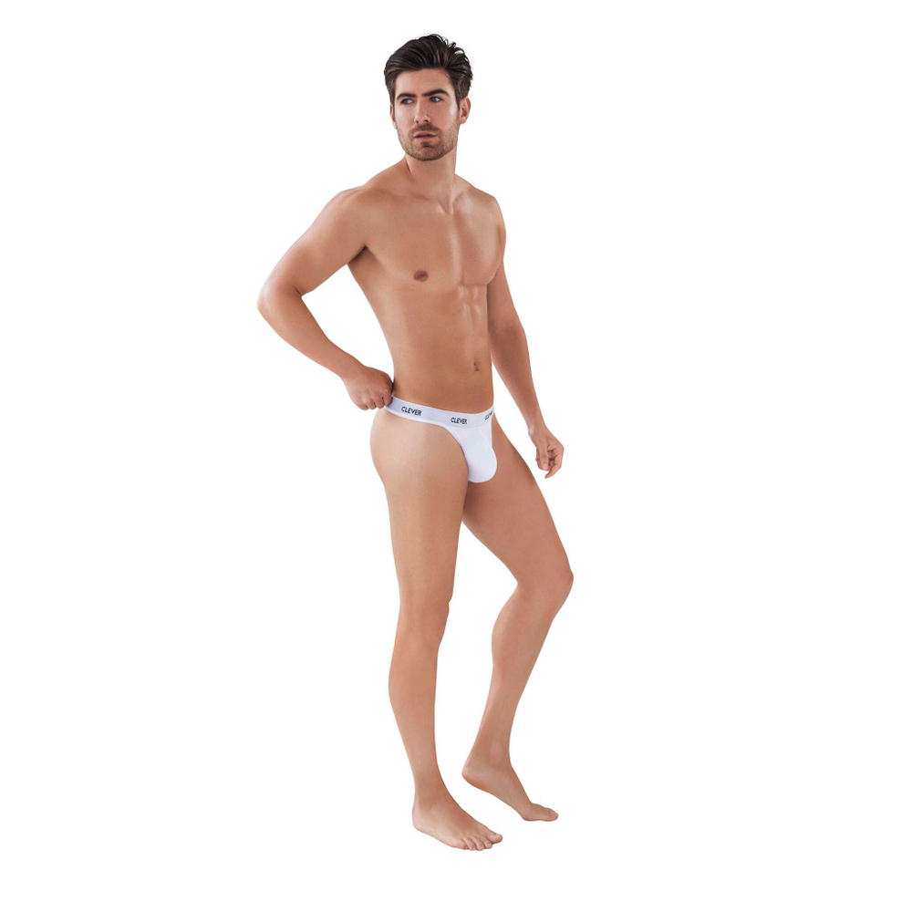 Мужские трусы тонги белые Clever VENTURE THONG 087701