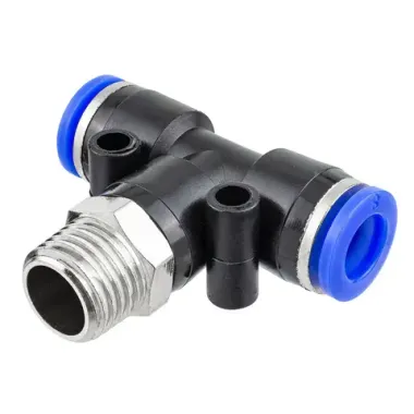 Фитинг Т-образный для пластиковых трубок 8мм с наружной резьбой 1/4'' Forsage F-SPB08-02