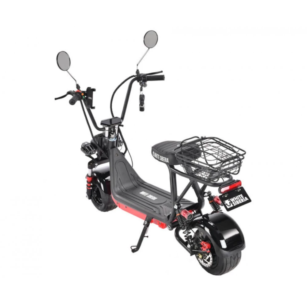 Электроскутер CityCoco White Siberia Mini R 1200W Черный