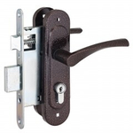 Замок врезной Птимаш ЗВ4-3.07 (ЗВ4-0623) медь м/о 55, с/руч  /9674