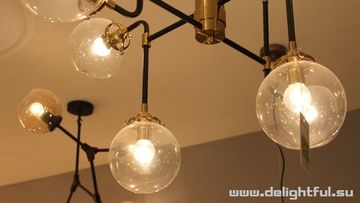 ЛЮСТРА BISTRO GLOBE CLEAR GLASS CHANDELIER 8