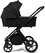 Детская коляска Peppy Monaco 3 в 1 с автокреслом Rise Milk Black (черный), рама черная матовая